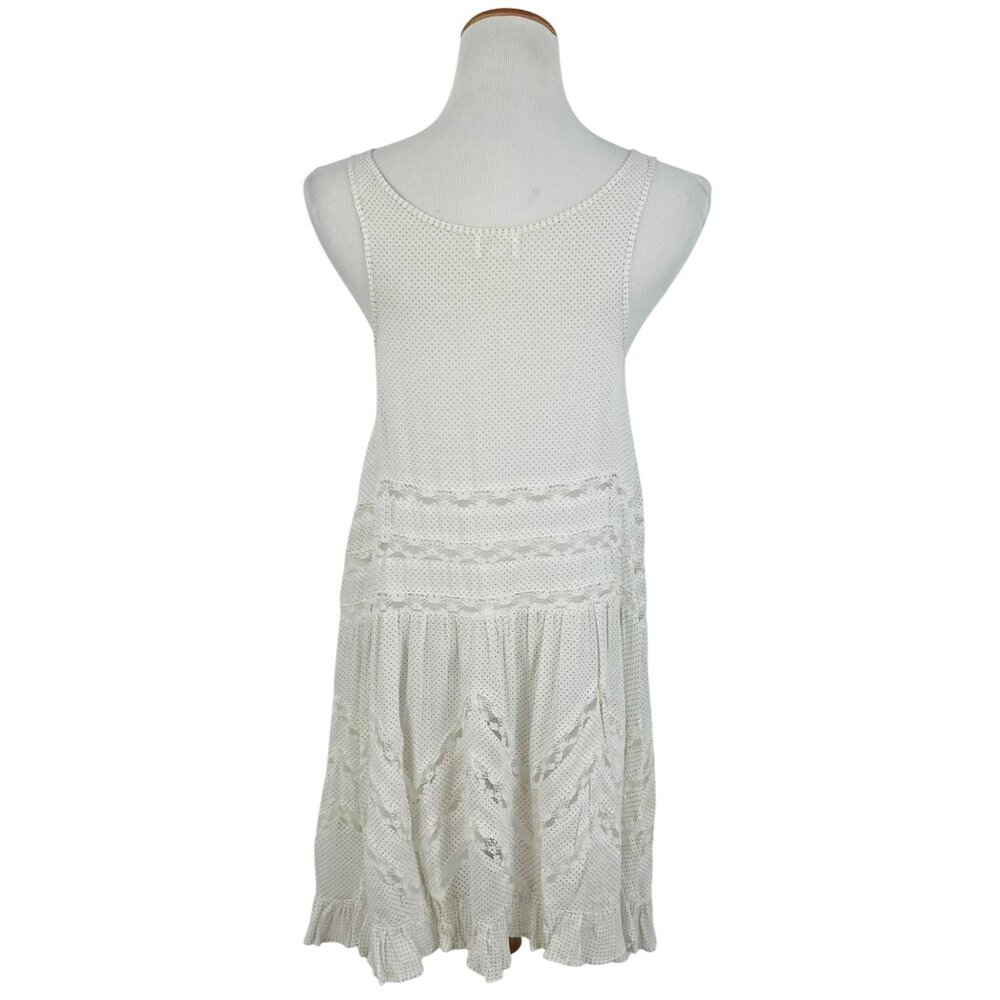 Free People White Voile & Lace Trapeze Slip Dress | Boho Cottagecore Grunge M - Picture 7 of 16